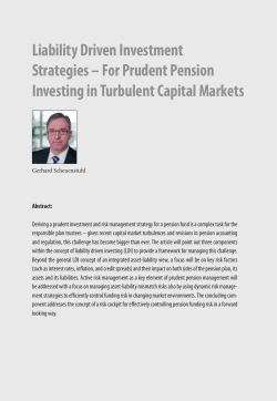 Liability Driven Investment Strategies &ndash; For Prudent
