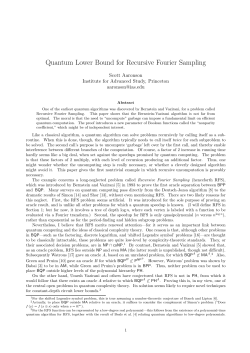 Quantum Lower Bound for Recursive Fourier