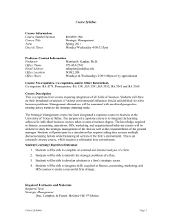 Course Syllabus - The University of Texas at Dallas