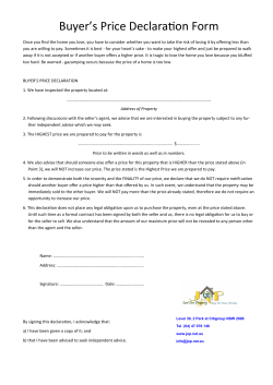 Buyer`s Price Declaration Form