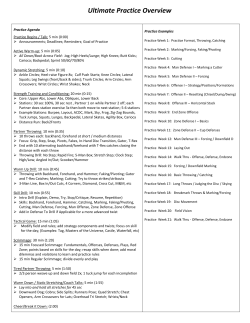 Practice Format - Illinois Youth Ultimate
