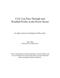 CO2 Cost Pass Through and Windfall Profits in the Power Sector