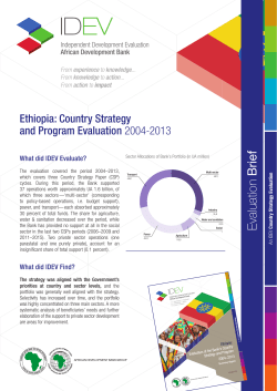Ethiopia Country Strategy Evaluation Brief - IDEV AfDB