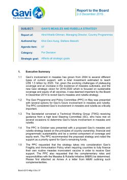 Gavi`s Measles and Rubella strategy