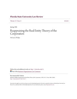 Reappraising the Real Entity Theory of the Corporation