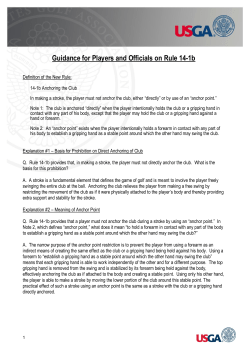 Guidance for Players and Officials on Rule 14-1b
