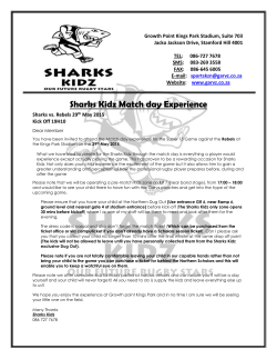 Sharks Kidz Match day Experience