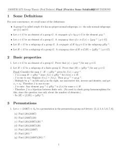 1 Some Definitions 2 Basic properties 3 Permutations