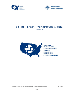 CCDC Team Preparation Guide - National Collegiate Cyber