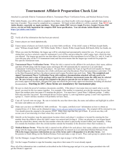 Tournament Affidavit Preparation Check List