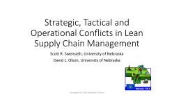 Strategic, Tactical and Operational Conflicts in Lean Supply Chain