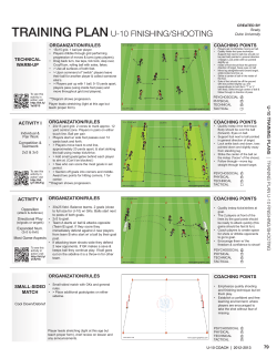 tRAInInG PLAnU-10 FINISHING/SHOOTING