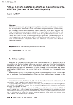 FISCAL CONSOLIDATION IN GENERAL EQUILIBRIUM FRA