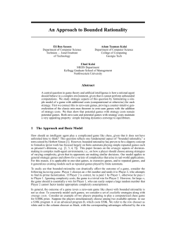 An Approach to Bounded Rationality