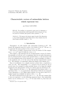 Characteristic vectors of unimodular lattices which represent