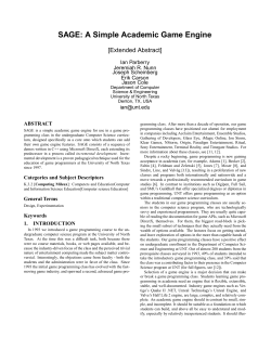 SAGE: A Simple Academic Game Engine - LARC