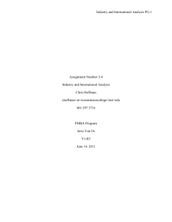 Industry and International Analysis PG.1 Assignment Number 3