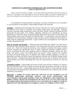 PARTICIPANT AGREEMENT FOR RELEASE AND ASSUMPTION