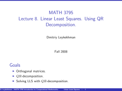 Linear Least Squares. QR Decomposition.