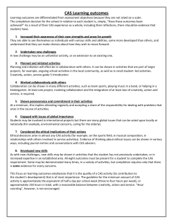 CAS Learning outcomes