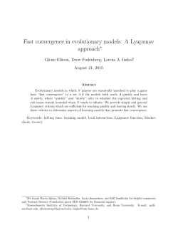 Fast convergence in evolutionary models: A Lyapunov approach