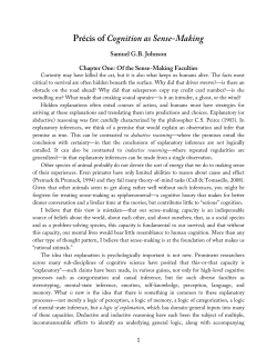 Précis of Cognition as Sense-Making