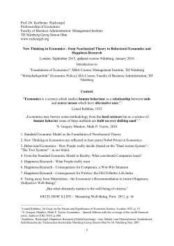 New Thinking in Economics - from Neoclassical Theory to
