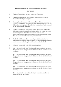 RF Cups Rules - Russell Foster Youth Leagues