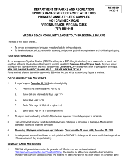 Youth Basketball Bylaws - City of Virginia Beach
