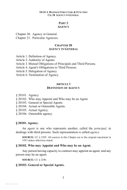 Agency in General - Unified Courts of Guam