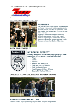LIFL RESPECT GUIDANCE (Brief extract jlm May