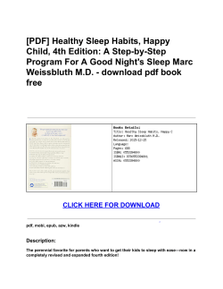 Healthy Sleep Habits, Happy Child, 4th Edition