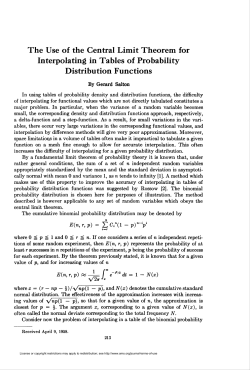 Interpolating in Tables of Probability
