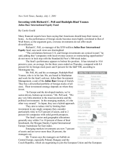 Investing: Julius Baer International Equity Fund