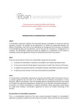 18 &ndash; Shareholders Agreement