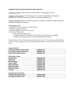 EMERGENCY PLAN for SOCCER GAME FIELD/TRACK AND FIELD
