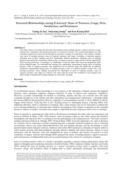 Structural Relationships among E-learners` Sense of Presence