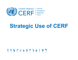 Strategic Use of CERF