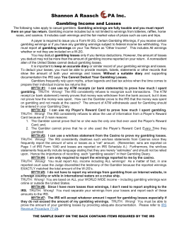Gambling Log - The Tax Crusader
