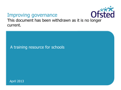 Improving governance - a training resource for schools