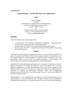 Nanocomputing * Trends, Directions and Applications