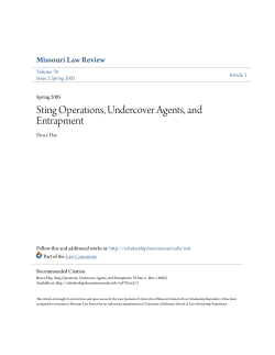 Sting Operations, Undercover Agents, and Entrapment