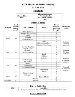 SESSION 2014-15 CLASS VIII English