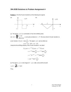 304-303B Solutions for Problem Assignment 2
