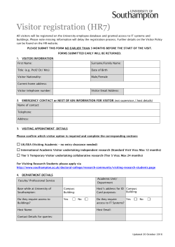 Form - Visitor Registration (HR7)