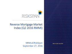 Reverse Mortgage Market Index (Q2 2016 RMMI)