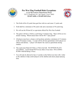 Pee Wee Flag Football Rule Exceptions