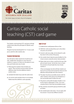 Caritas Catholic social teaching (CST) card game