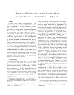 Near-Optimal No-Regret Algorithms for Zero