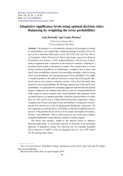 Adaptative significance levels using optimal decision rules